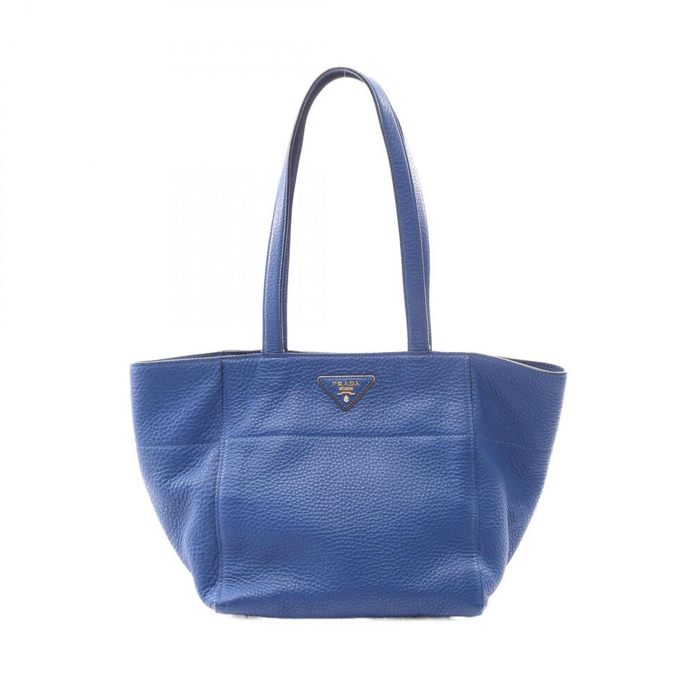 Prada Vitello Daino Tote Bag Leather Blue